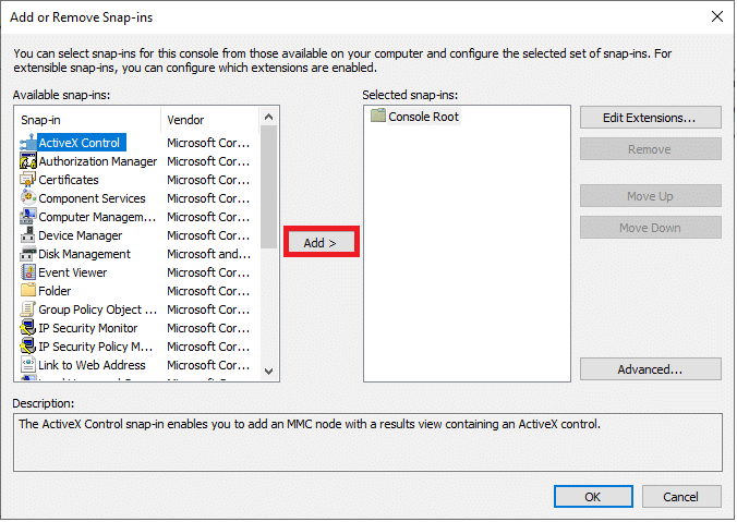 [追加]をクリックします。 | NumLockを無効にするを有効にする