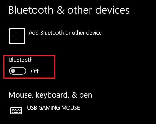 تبديل التبديل ، يمكنك تشغيل الميزة وإيقاف تشغيلها في إعدادات Bluetooth