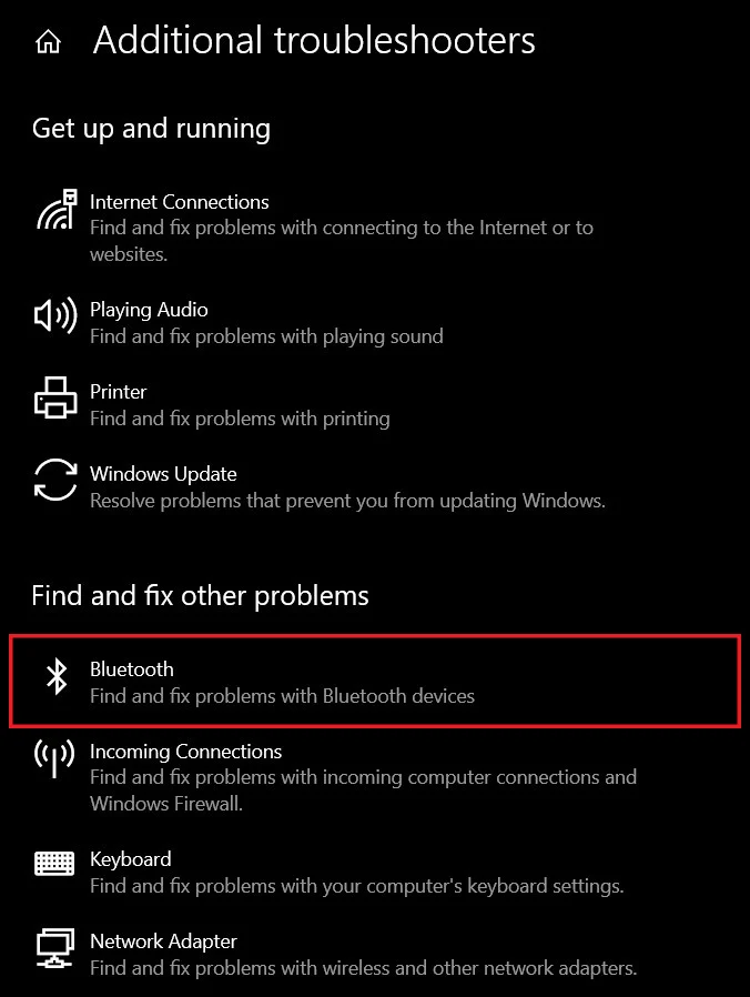 انقر فوق "تشغيل مستكشف الأخطاء ومصلحها".