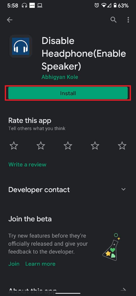 Kulaklığı Devre Dışı Bırak (Hoparlörü Etkinleştir) yükleyin.