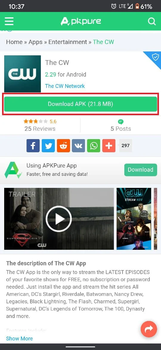 お使いのデバイスに最適なアプリのバージョンを選択し、ダウンロードをタップします|お住まいの国で利用できないAndroidアプリをダウンロードする方法