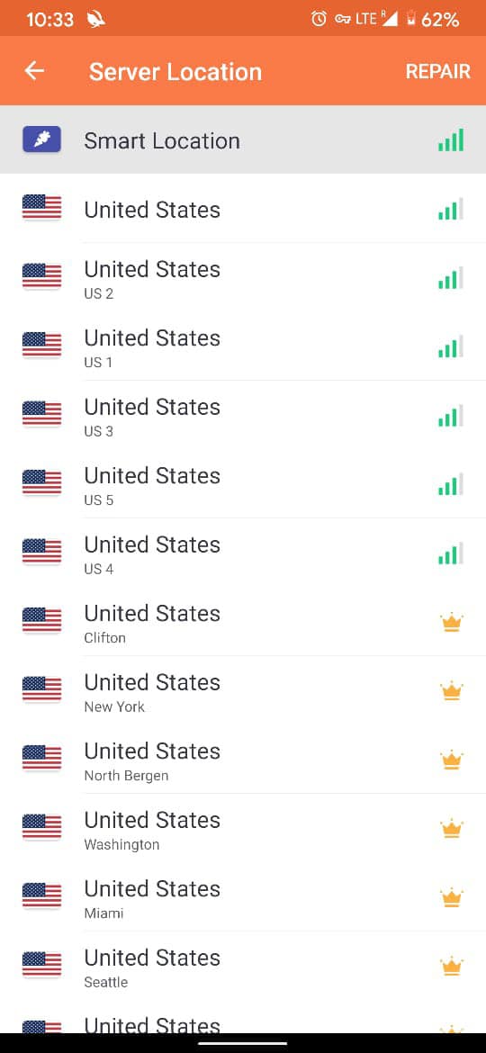 要件に基づいて利用可能なVPNを選択します。