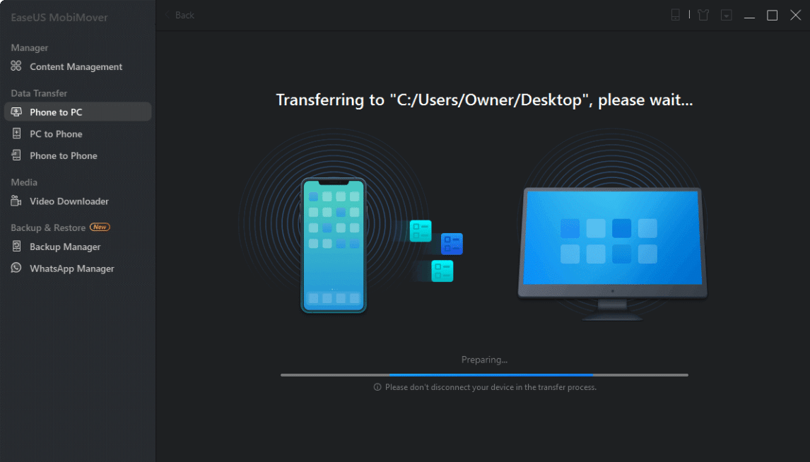 コピーを開始するには、転送ボタンを押します。 iCloud写真がPCに同期しない問題を修正