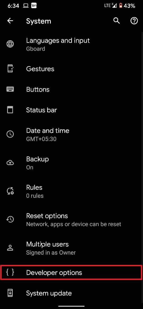 اضغط على "خيارات المطور" للمتابعة | كيفية فتح أداة تحميل Bootloader عبر Fastboot على نظام Android