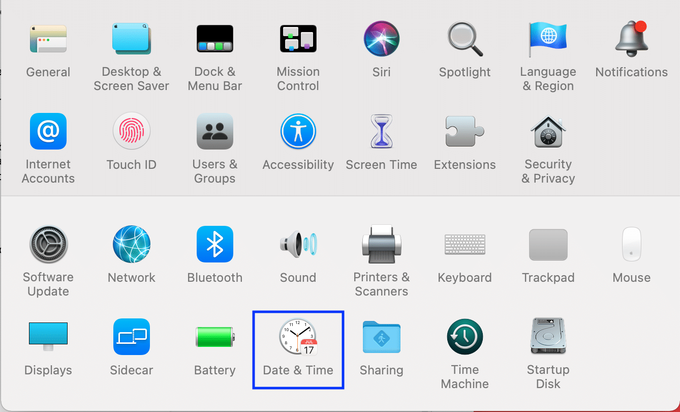 Tarih ve Saat'i seçin. Mac'te Çalışmayan Mesajları Düzeltin