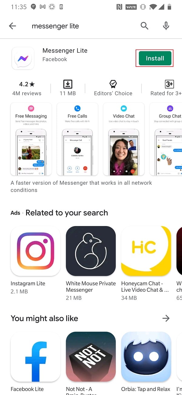 Instal Messenger Lite |送信されたが配信されなかったFacebookメッセージを修正する方法