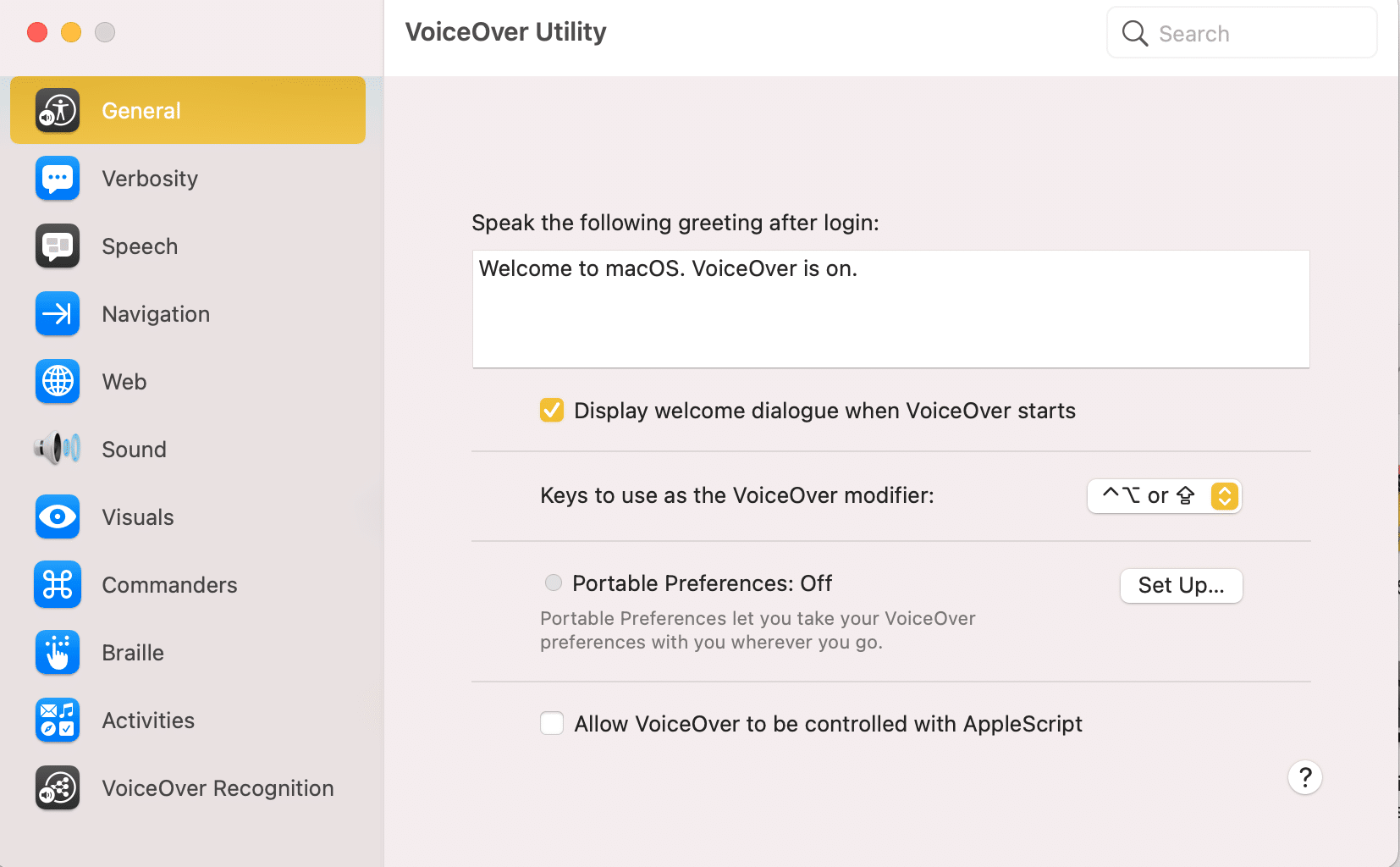 VoiceOver Yardımcı Programı
