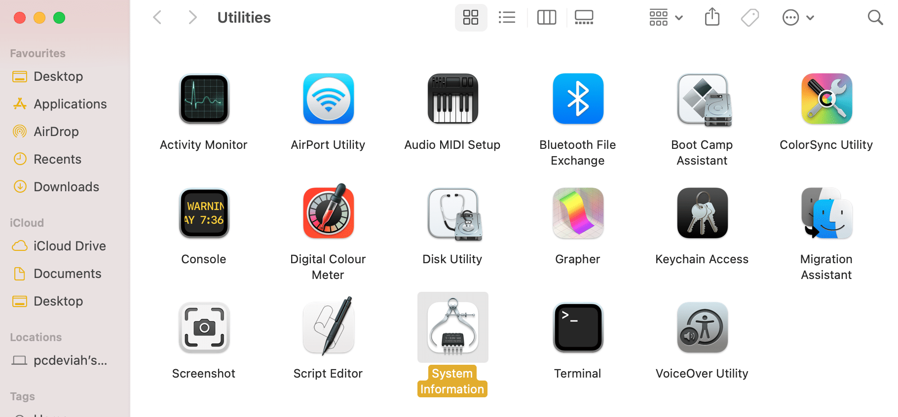 Sistem Bilgileri'ne tıklayın | Yardımcı Programlar Klasörü Mac Nasıl Kullanılır