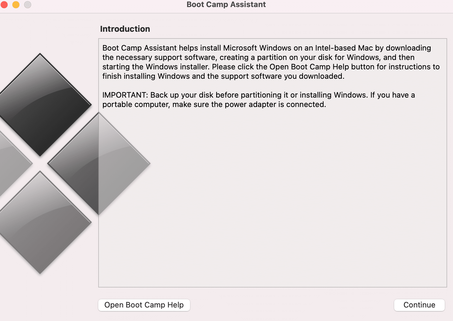 Çift önyüklemeli Windows ve macOS. Eğitim Kampı Yardımcısı