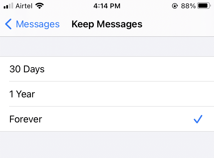 30 gün veya 1 yıl veya Sonsuza kadar bir zaman parametresi seçin