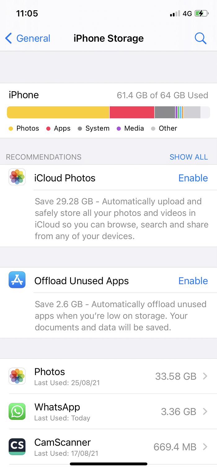Depolama ve iCloud Kullanımı | iPhone Depolama Tam Sorununu Düzeltin