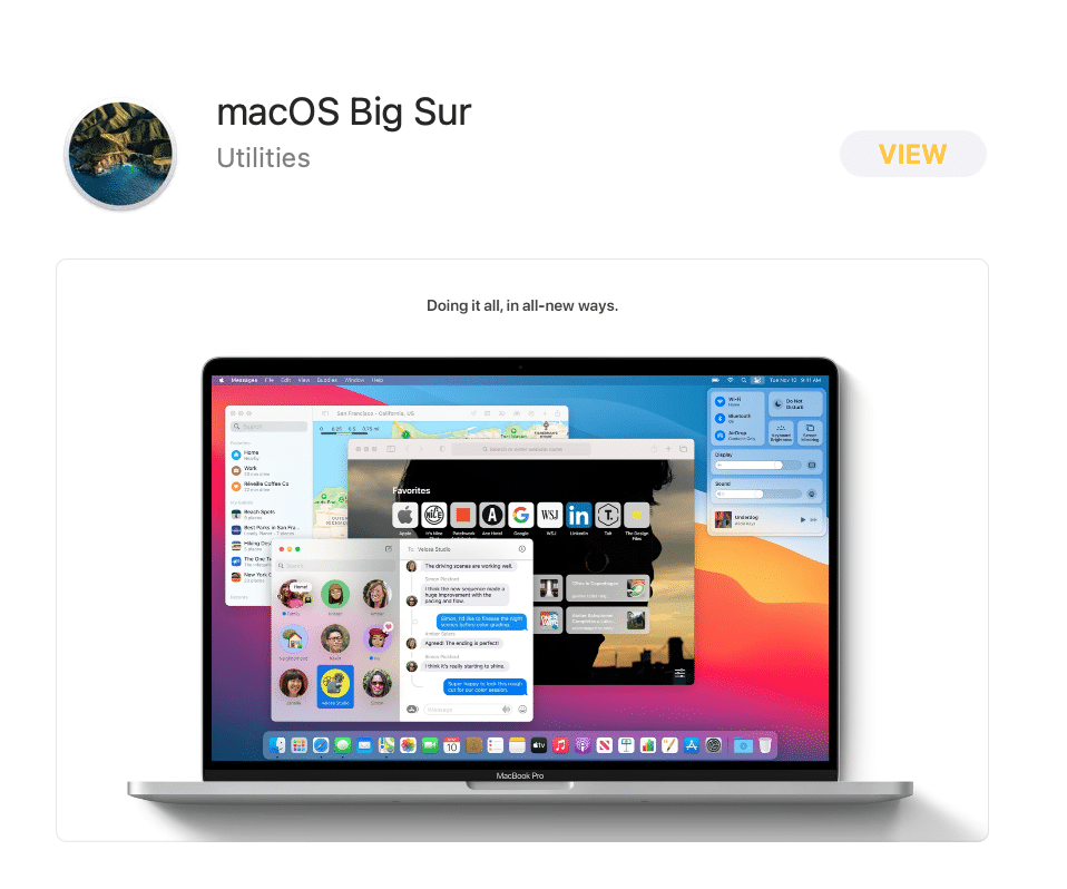 Yeni macOS güncellemesini arayın, örneğin Big Sur