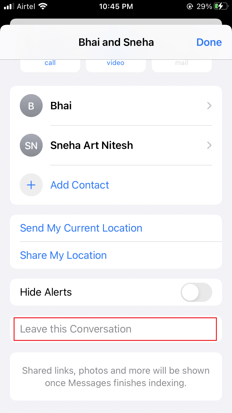 画面の下部にある[この会話を残す]オプションをタップします