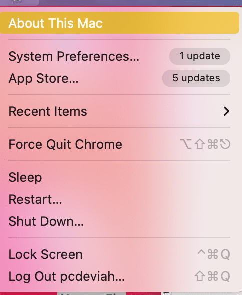 このMacについて