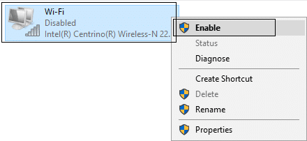 Включите Wi-Fi, чтобы переназначить ip