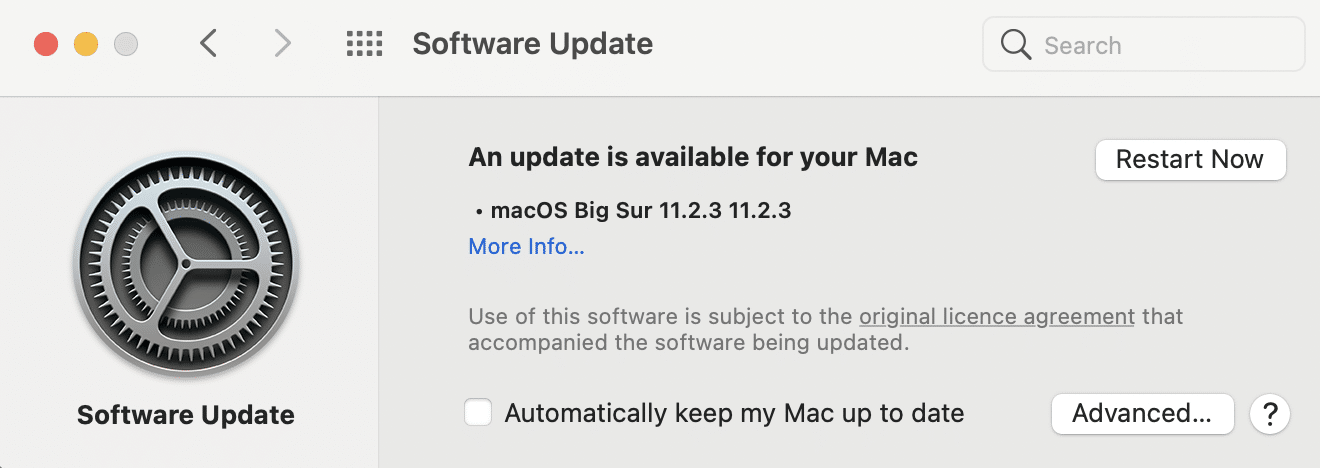güncelleme mevcut | macOS Big Sur Kurulumu Başarısız Oldu