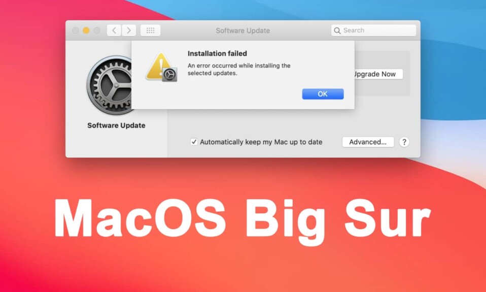 MacOS Big Sur Kurulumu Başarısız Oldu Onar