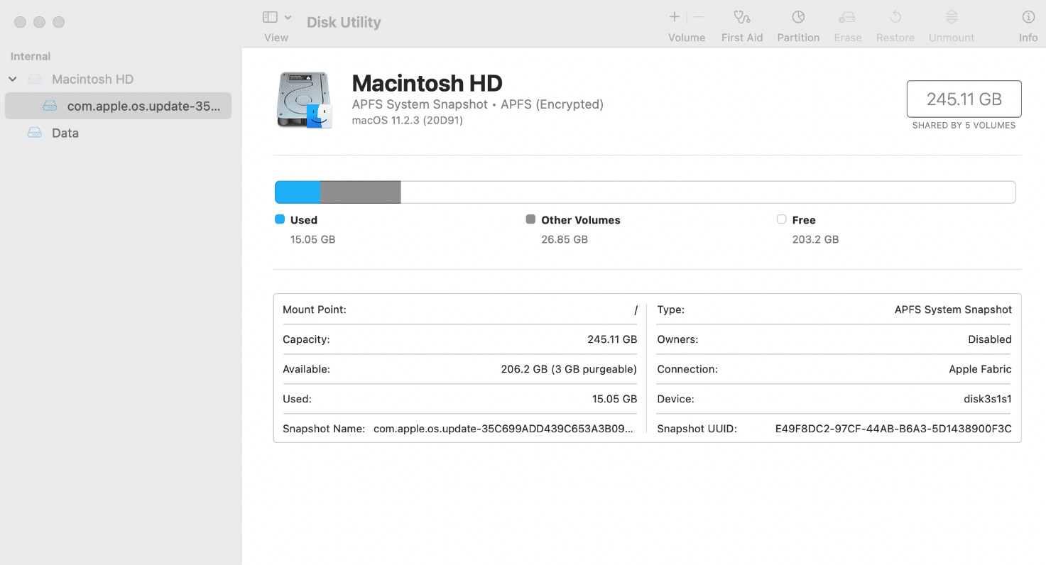 macintosh hd'yi seçin ve ilk yardıma tıklayın. Bu Öğe Geçici Olarak Kullanılamıyor Hatasını Düzeltin