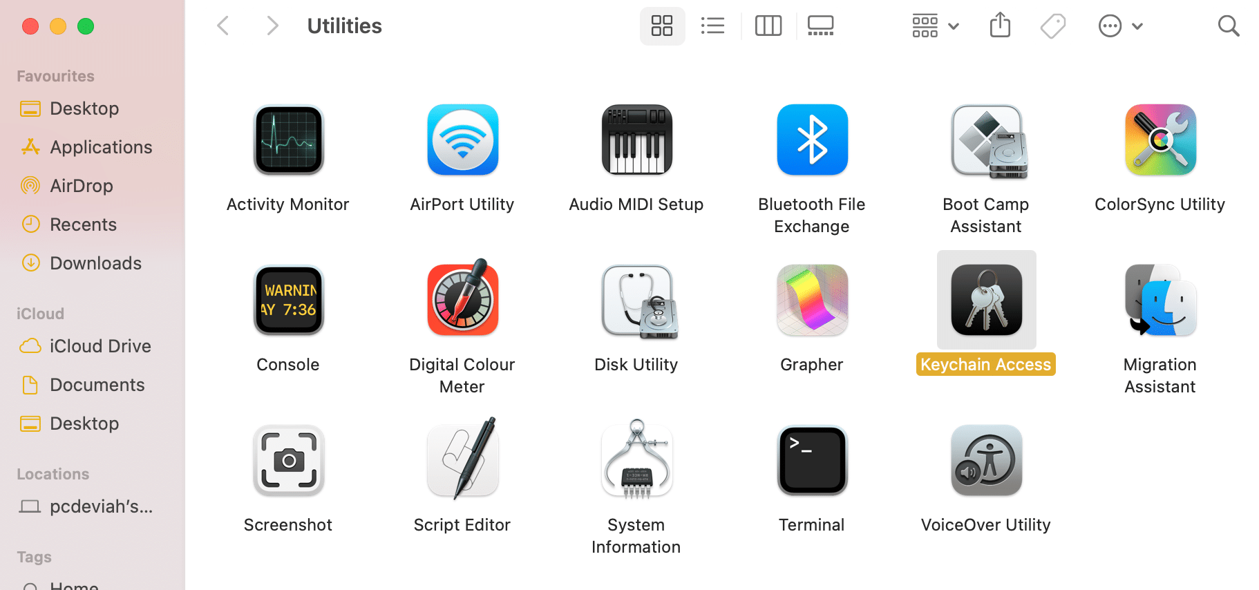 Anahtar Zinciri Erişimi'ne tıklayın. Bu Bağlantıyı Düzeltin Özel Değil