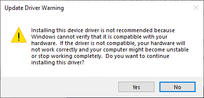 قم بتأكيد المطالبة بالنقر فوق نعم.