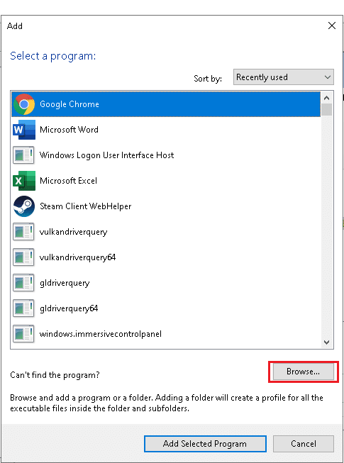 انقر فوق تصفح. كيفية إصلاح خطأ Minecraft الذي فشل في كتابة Core Dump على نظام التشغيل Windows 10