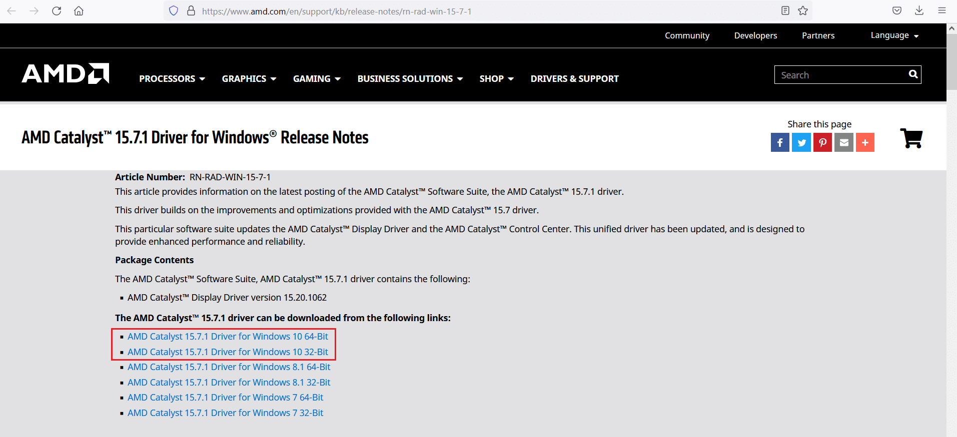 قم بتنزيل AMD Driver Windows 10