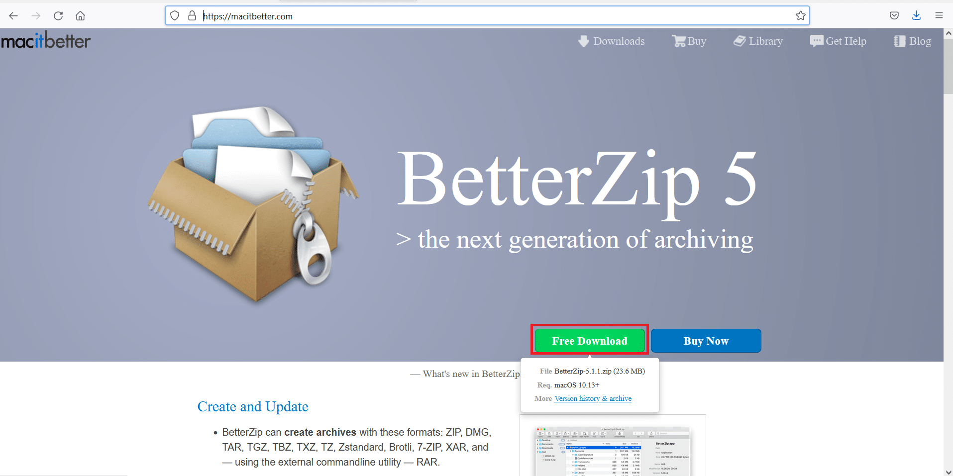 Better Zip 5 لنظام التشغيل Mac.