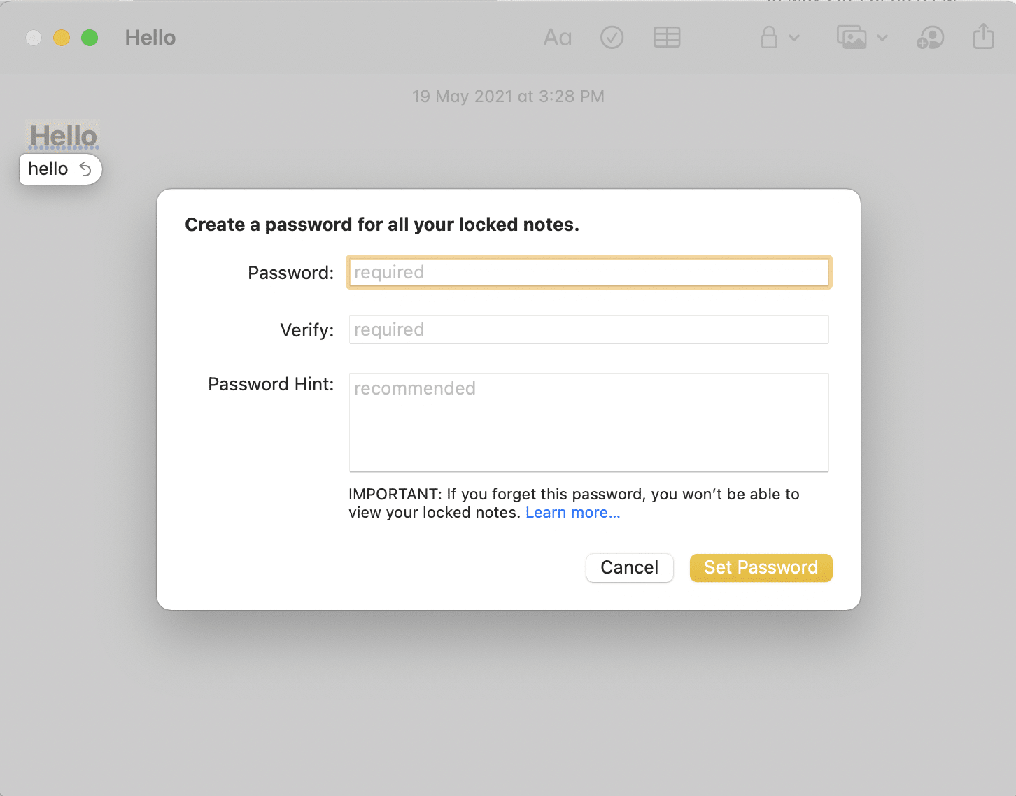 أدخل كلمة المرور التي سيتم استخدامها لفك تشفير هذا الملف لاحقًا واضغط على "موافق"