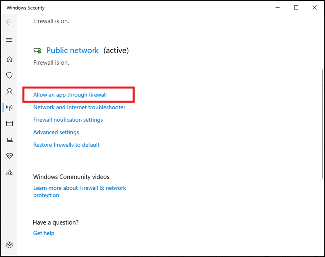 ここで、[ファイアウォールを通過するアプリを許可する]をクリックします| LogitechゲーミングソフトウェアがWindowsPCで開かない問題を修正する方法