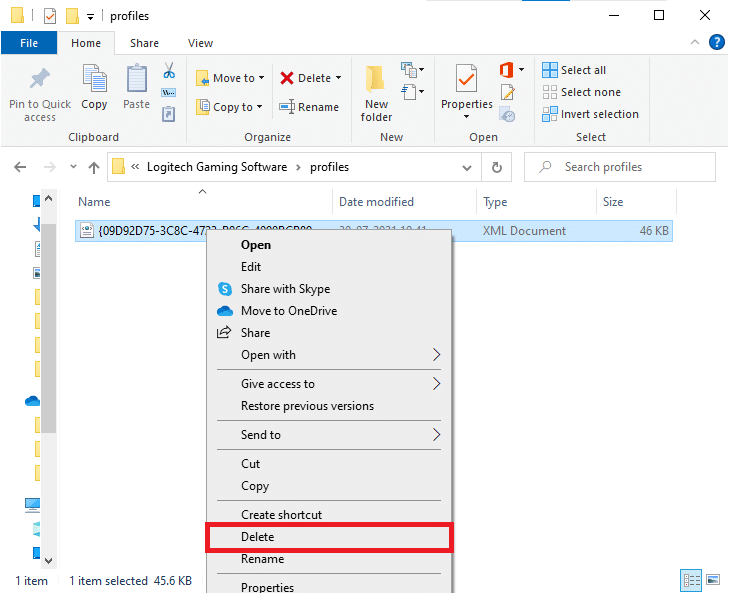 次に、右クリックして削除します。