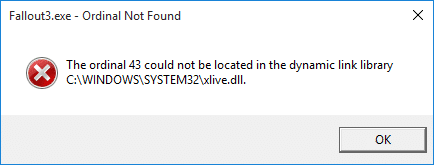 Fallout 3 Ordinal 43 Bulunamadı Hatası Nasıl Onarılır