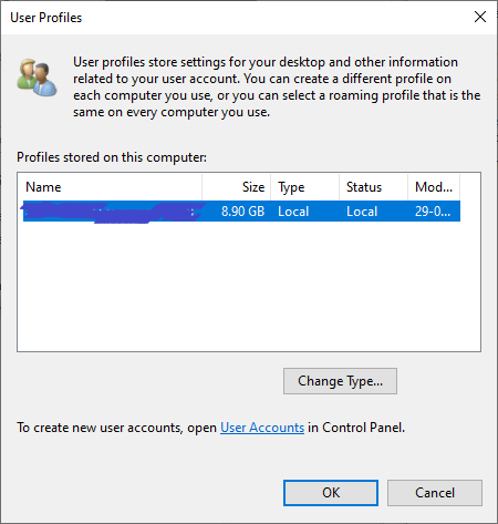 الآن ، انسخ اسم ملف التعريف الخاص بك. إصلاح لا توجد حاليًا خيارات طاقة متاحة