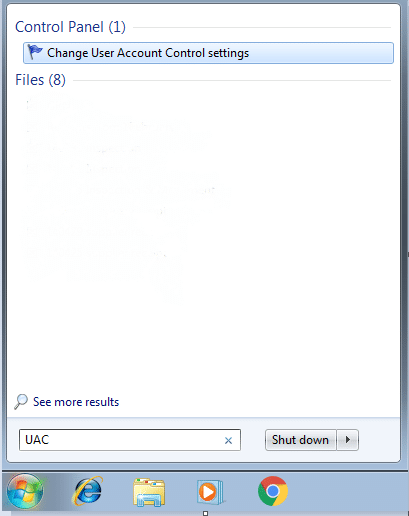 Windows arama kutusuna UAC yazın. UAC nasıl etkinleştirilir