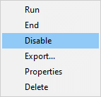 Şimdi, OfficeBackgroundTaskHandlerRegistration'a sağ tıklayın ve Devre Dışı Bırak'ı seçin.