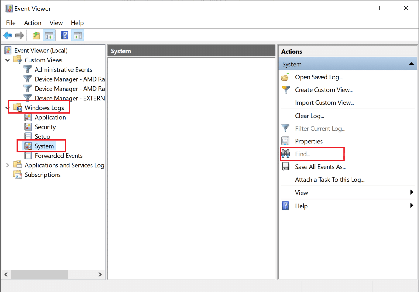 Olay Görüntüleyicisi'nde Windows günlüklerine ve ardından sisteme gidin. Windows 10'da Destiny 2 Hata Kodu Brokoli Nasıl Onarılır
