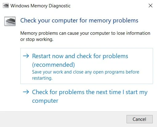 Windows bellek tanılama. Windows 10'da Destiny 2 Hata Kodu Brokoli Nasıl Onarılır