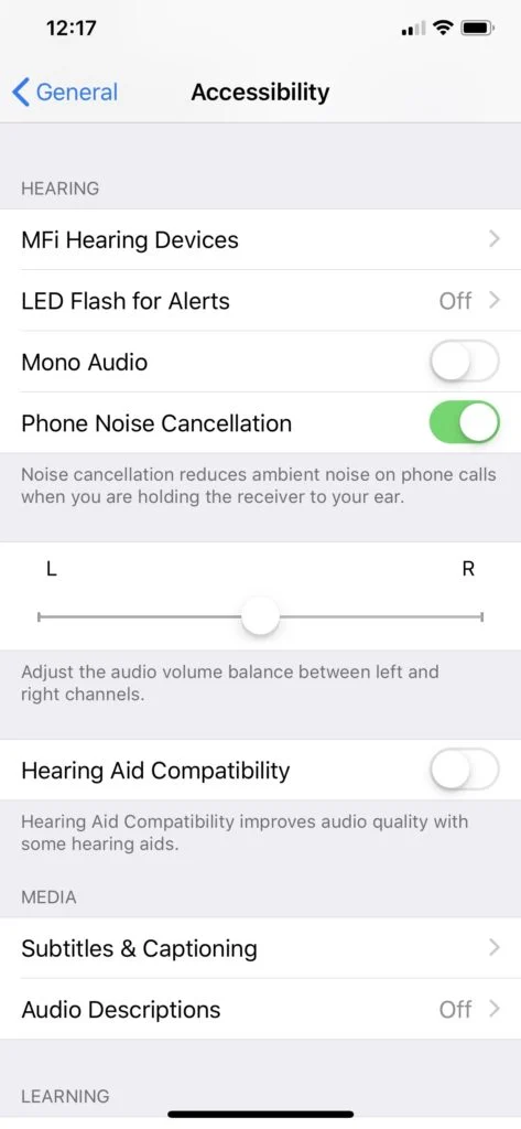 Nonaktifkan audio Mono | Cara Membuat AirPods Lebih Keras