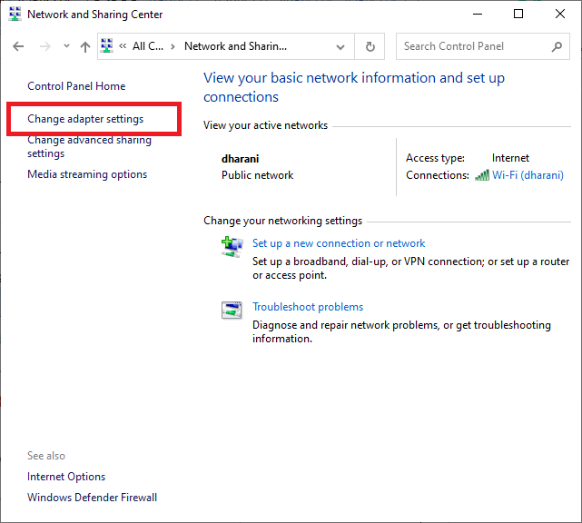 Şimdi, Bağdaştırıcı ayarlarını değiştir | Windows Update Takılıp Yükleniyor Nasıl Onarılır