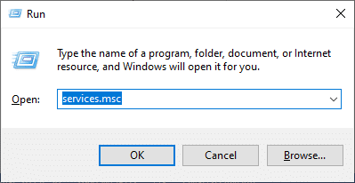 Services.msc'yi aşağıdaki gibi yazın ve Hizmetler penceresini başlatmak için Tamam'ı tıklayın | Windows Update Takılıp Yükleniyor Nasıl Onarılır