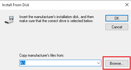 レガシーハードウェアを追加します。参照をクリックします。 Windows10でHamachiトンネルの問題を修正する方法