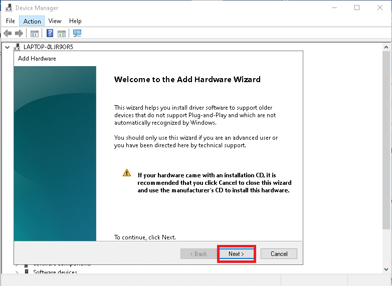 ハードウェアウィザードの追加