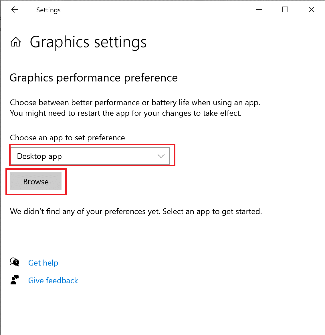 Masaüstü Uygulamasını Seç | Oyun için Windows 10'u Optimize Etmenin 18 Yolu