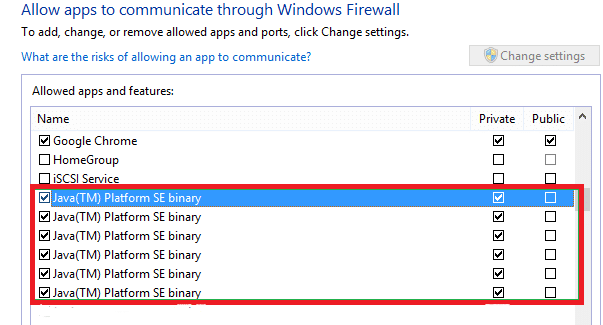 أخيرًا ، تحقق من الخيارات في كل من الشبكات العامة والخاصة.