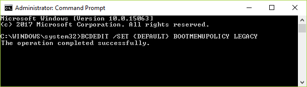 เปิดใช้งาน Legacy Advanced Boot Menu