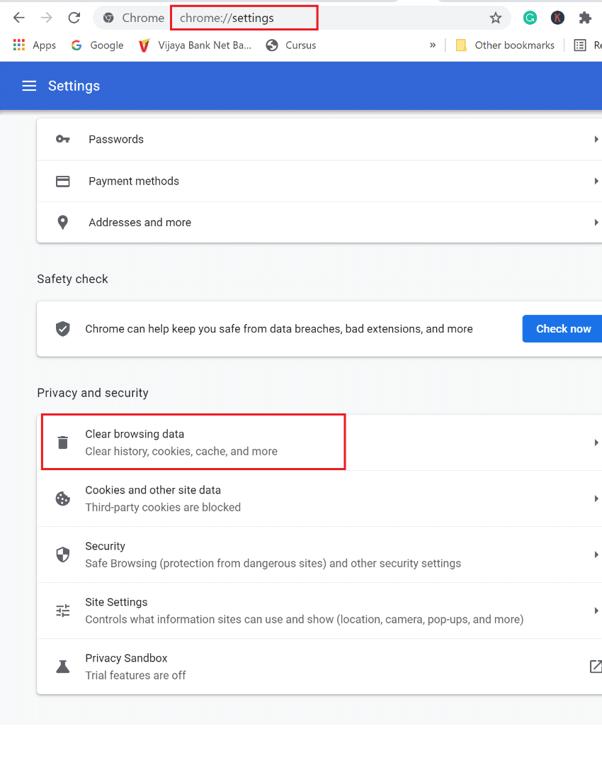 hapus data penjelajahan chrome. Cara Memperbaiki Kesalahan Token Hulu 5
