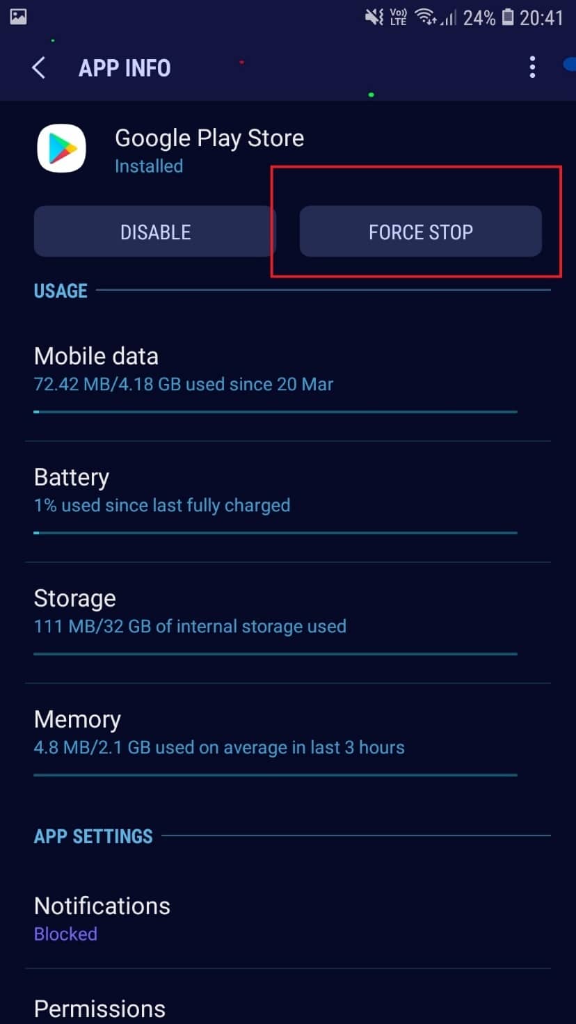 توقف إجباري. كيفية إصلاح خطأ Play Store DF-DFERH-01