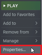 Kemudian, klik kanan pada game dan pilih opsi Properties….