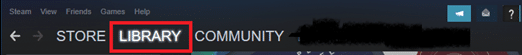 Steamを起動し、LIBRARYに移動します。