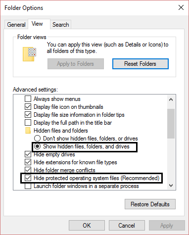 Pilihan folder