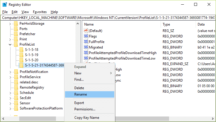 Jika Anda hanya memiliki satu folder dengan deskripsi di atas yang diakhiri dengan ekstensi .bak, ganti namanya